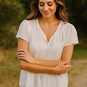 Abercrombie & Fitch Ballerina Peasant Top boho babydoll Feminine romantic Flowy